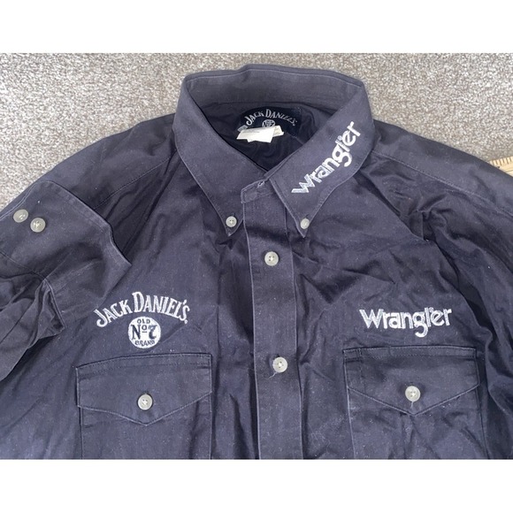 Wrangler Other - Wrangler X Jack Daniels Collab Black Old No. 7  Button Down Shirt Mens L Western